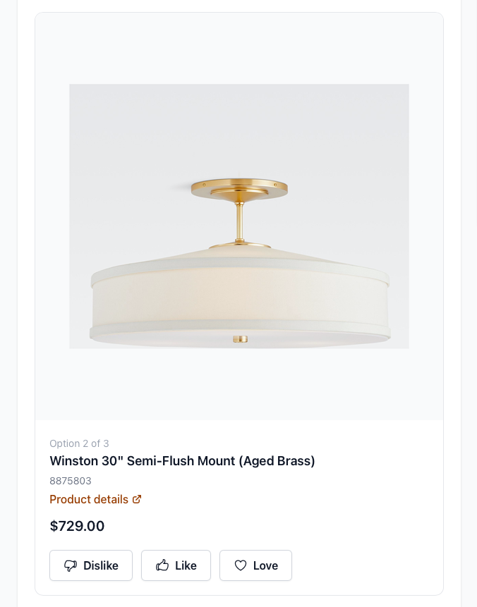Reviewer landing page showing project name, deadline, and a list of selection items to review