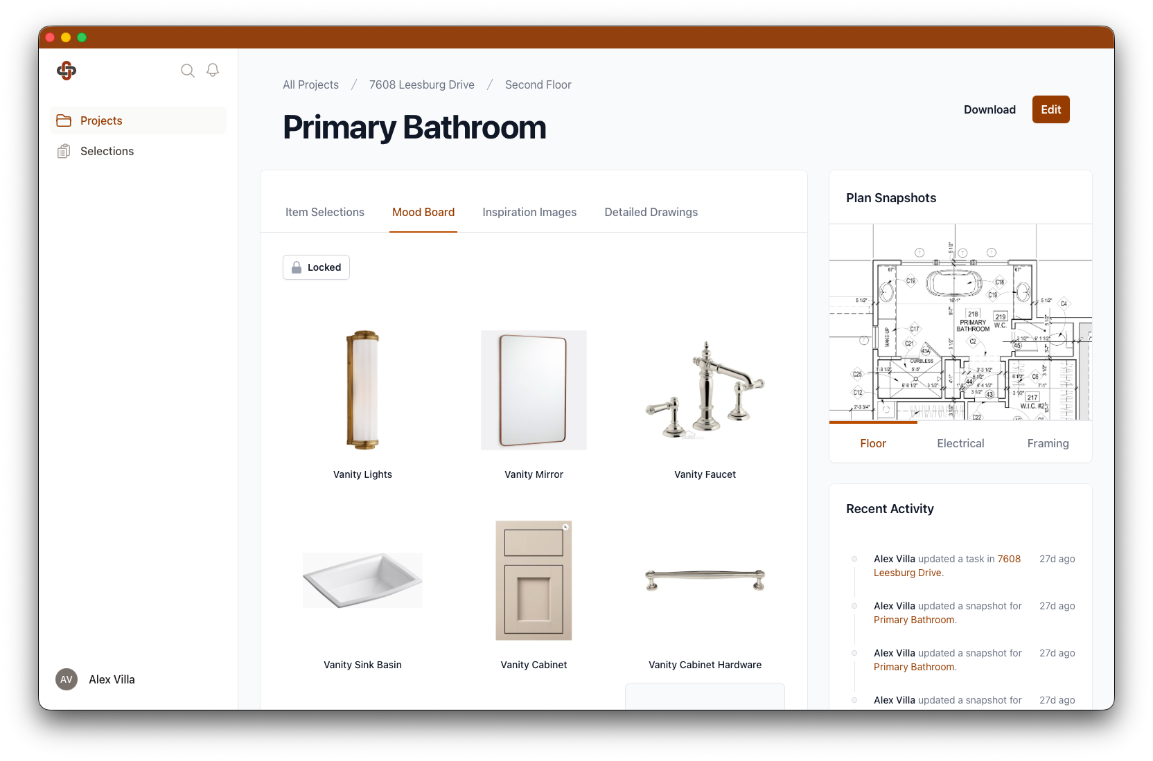 Fixture and Finish Features for Organizing Selections
